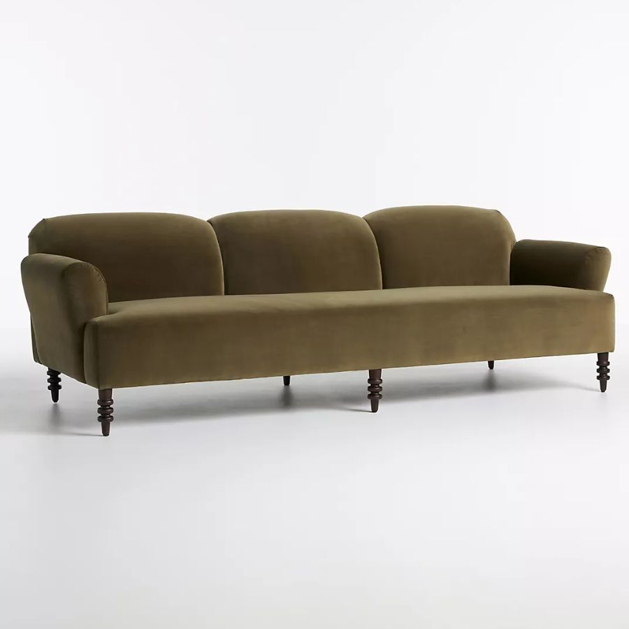 Green performance velvet sofa
