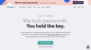 best password managers - NordPass's website
