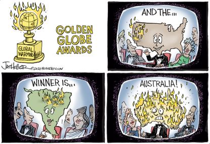 Editorial Cartoon U.S. Golden Globe Awards Celebrity Australia Comments