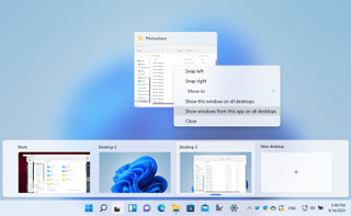 Capture d'écran des bureaux virtuels de Windows 11