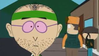 Mr. Mackey dressed as a hippie in South Park