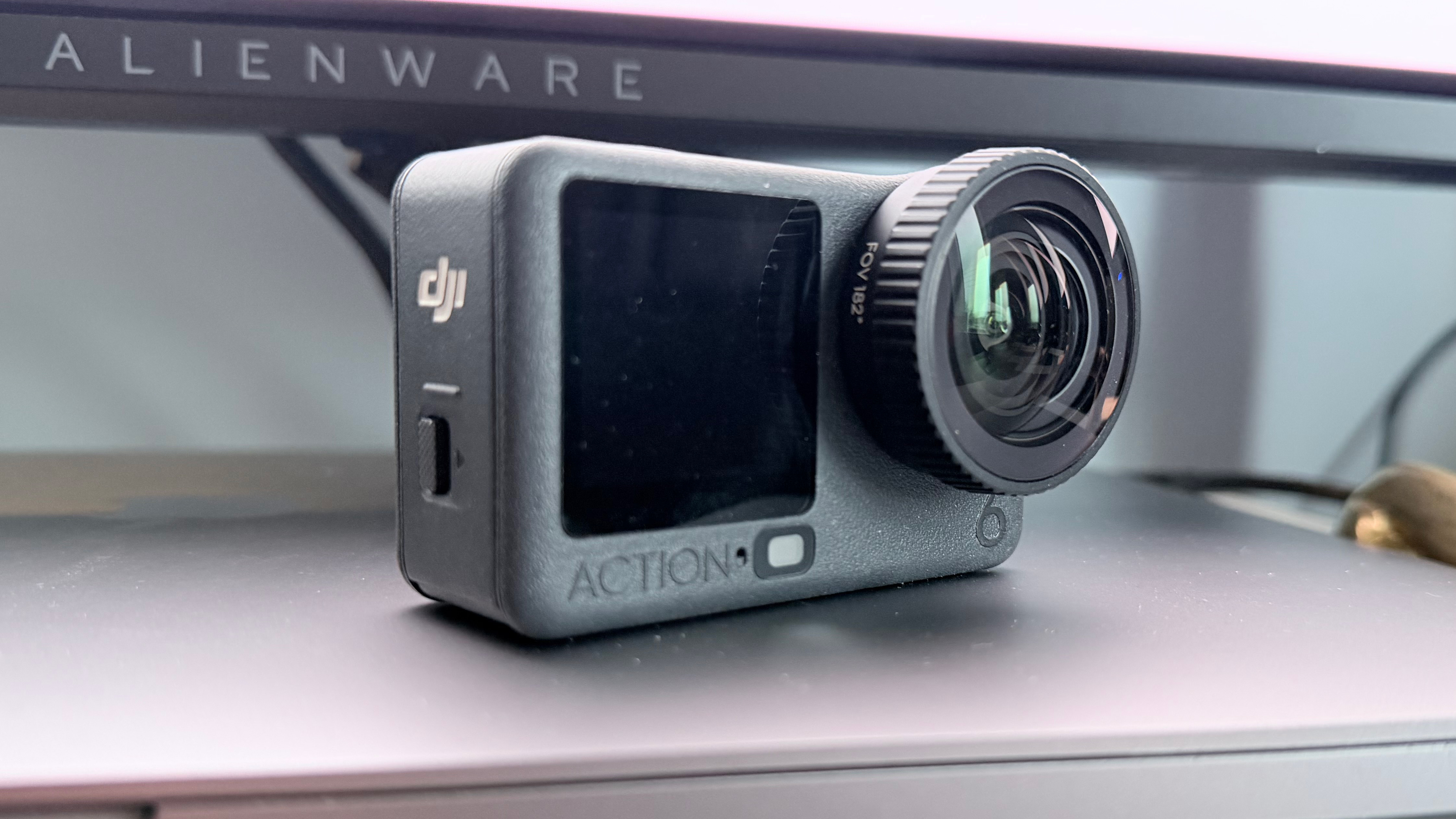 The DJI Osmo Action 6  with its ultra wide angle lens fitted