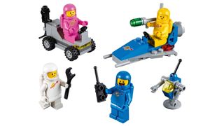 Lego Benny's Space Squad set showing four astronaut minifigures