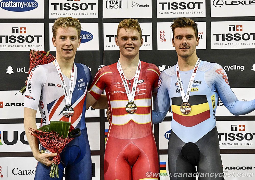 Men Points Race Podium - Mark Stewart, Niklas Larsen, Kenny De Ketele
