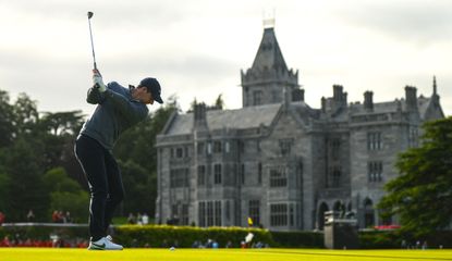 Rory McIlroy hits a shot at Adare Manor