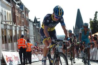David Tanner (Saxo Bank - Tinkoff) crosses the line at the end of Eneco Tour's stage 7