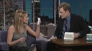 Rebecca Romijin and Conan O'Brien on Late Night