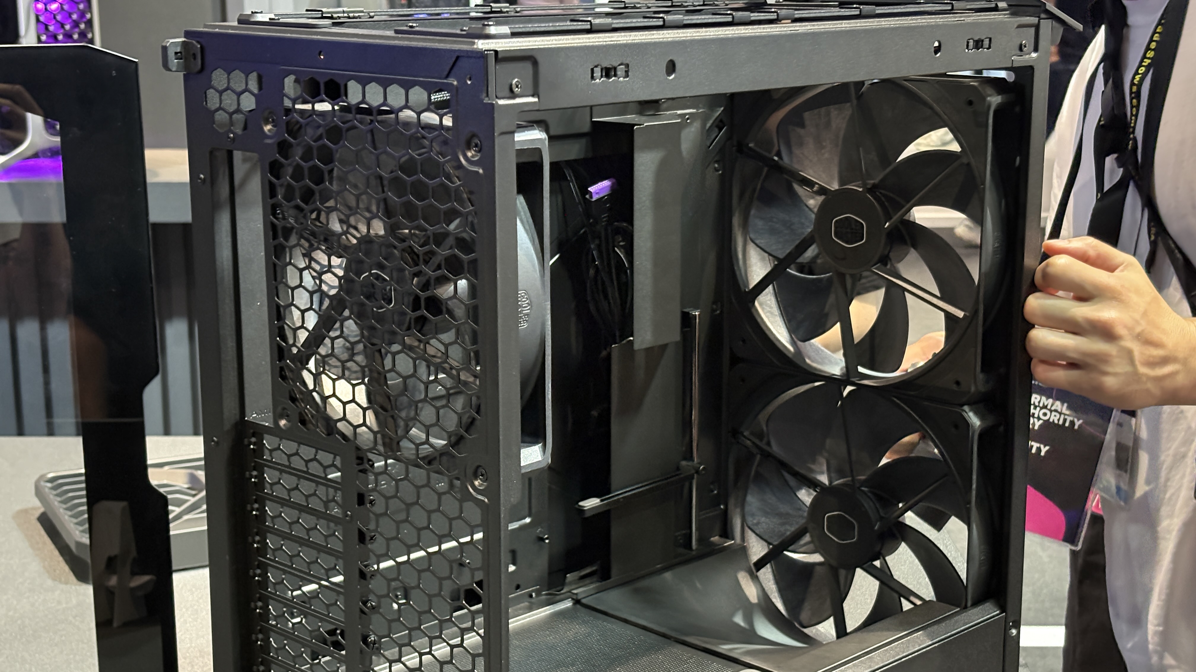 Cooler Master's new case products on display at its HQ during Computex 2026.