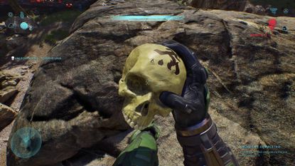 Halo: Campaign Evolved player holding Floor Is Lava Skull in Halo level