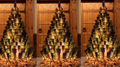 wine bottle christmas tree