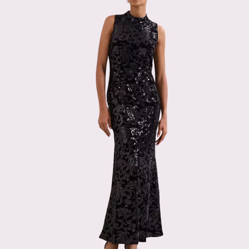 Trudy Sequin Dress on model