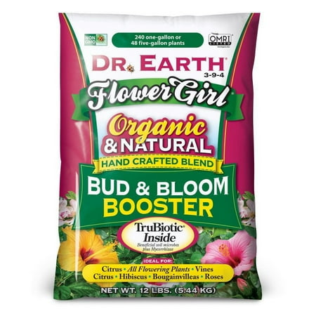 Dr. Earth Flower Girl Premium Bud &amp;amp; Bloom Booster Plant Food, 3-9-4 Fertilizer, 12 Lb.