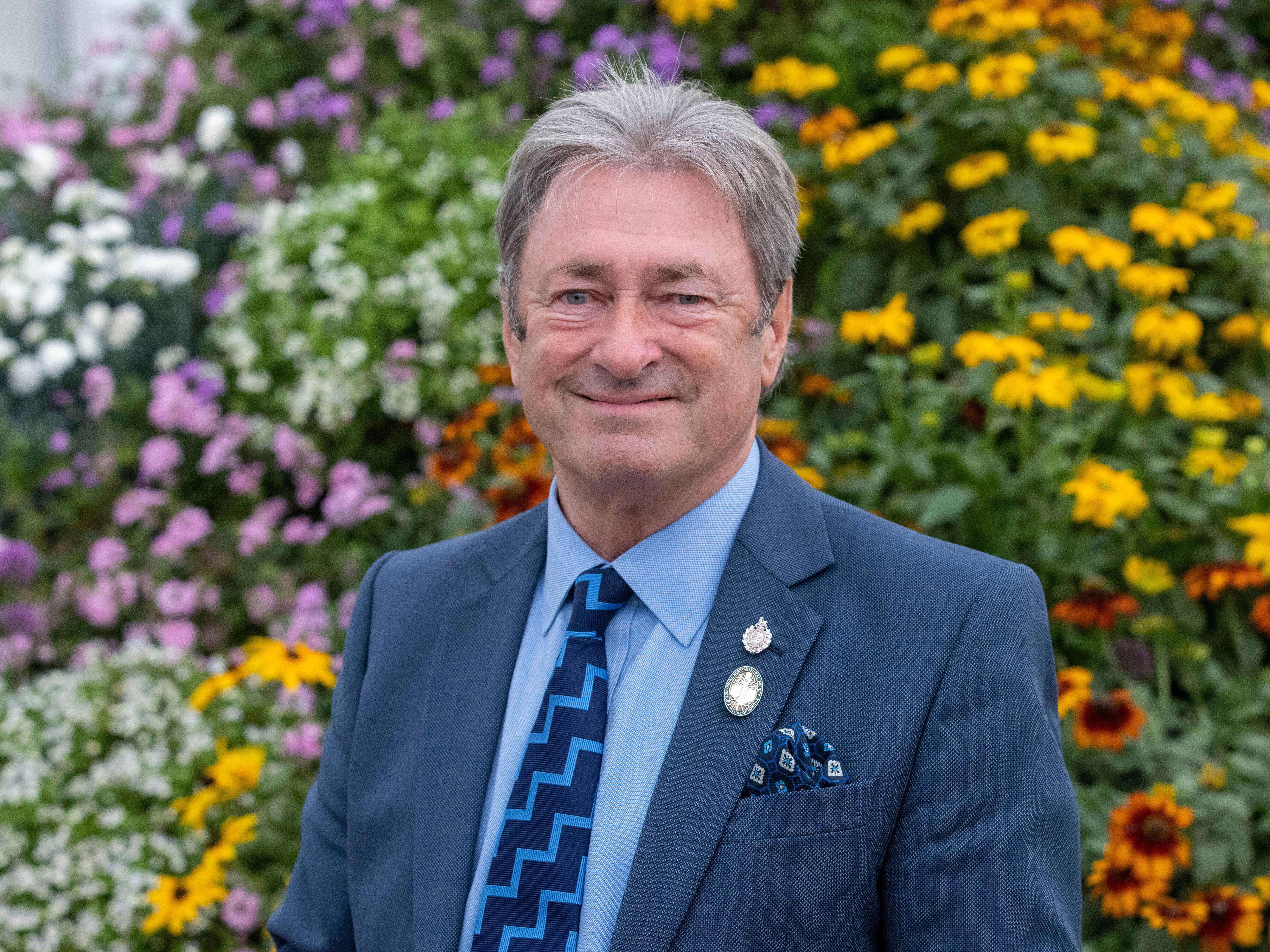 Alan Titchmarsh at a flower show 
