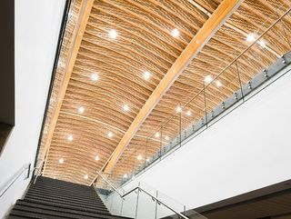 Stairs and ceiling of the Richmond Olympic Oval by Cannon Design