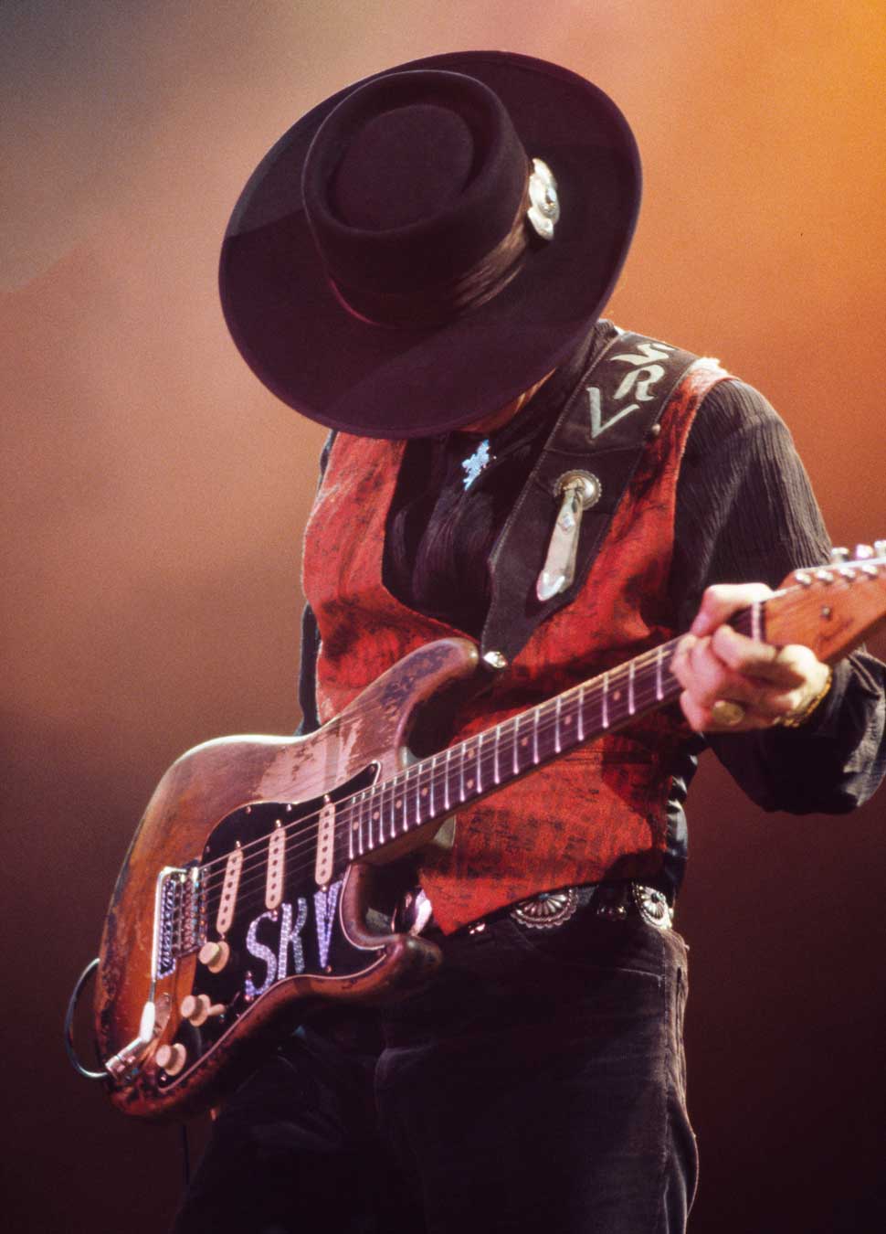 Stevie Ray Vaughan onstage