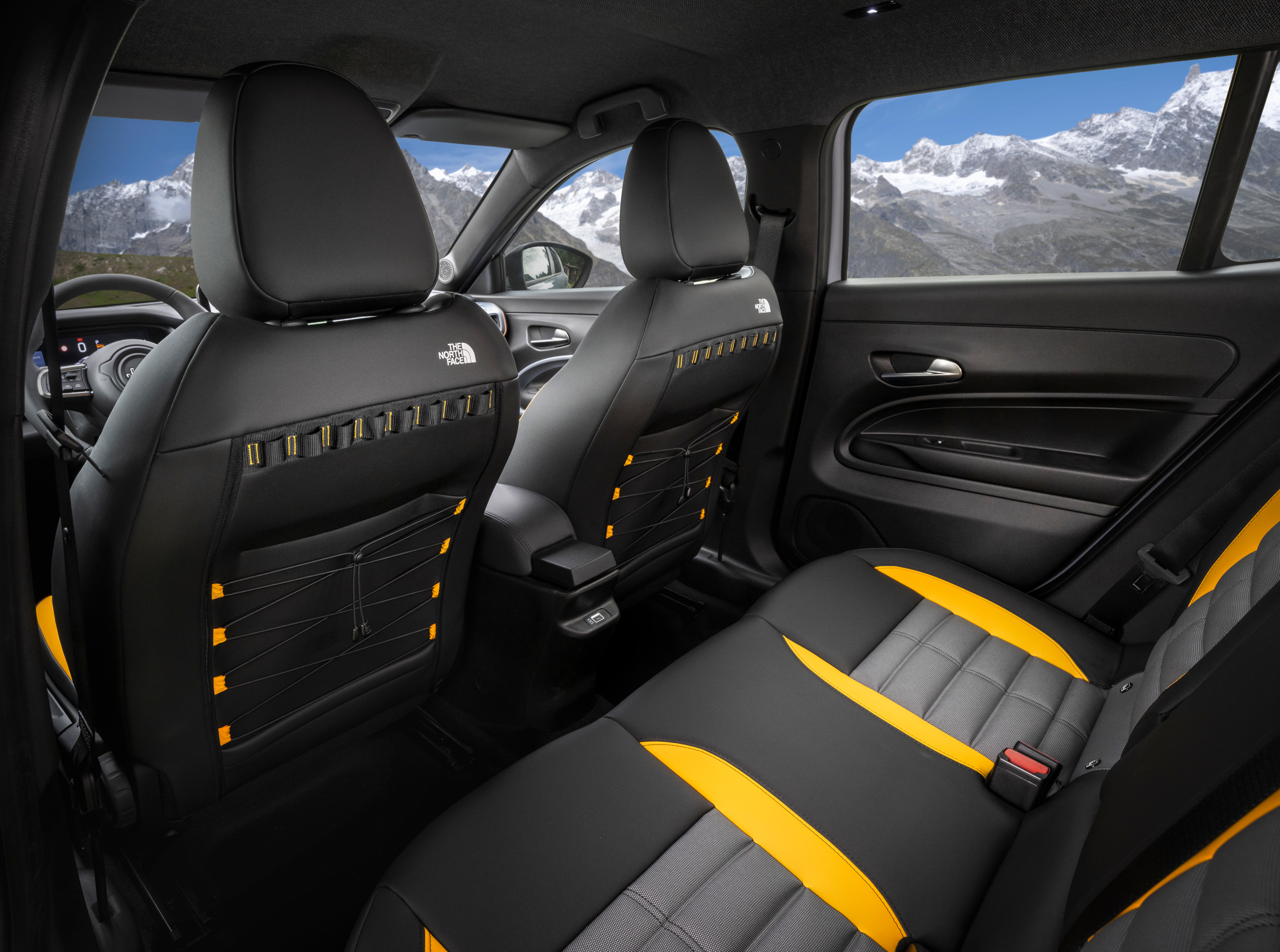 Splashes of yellow are found throughout the Avenger