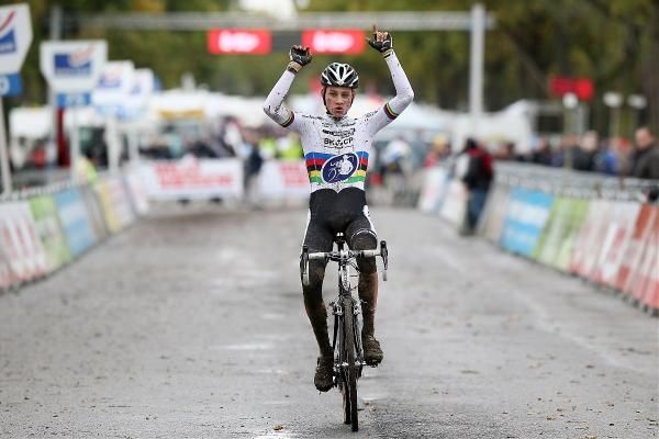 World champion Mathieu van der Poel dominated affairs in his victory in the Junior men's Koppenbergcross