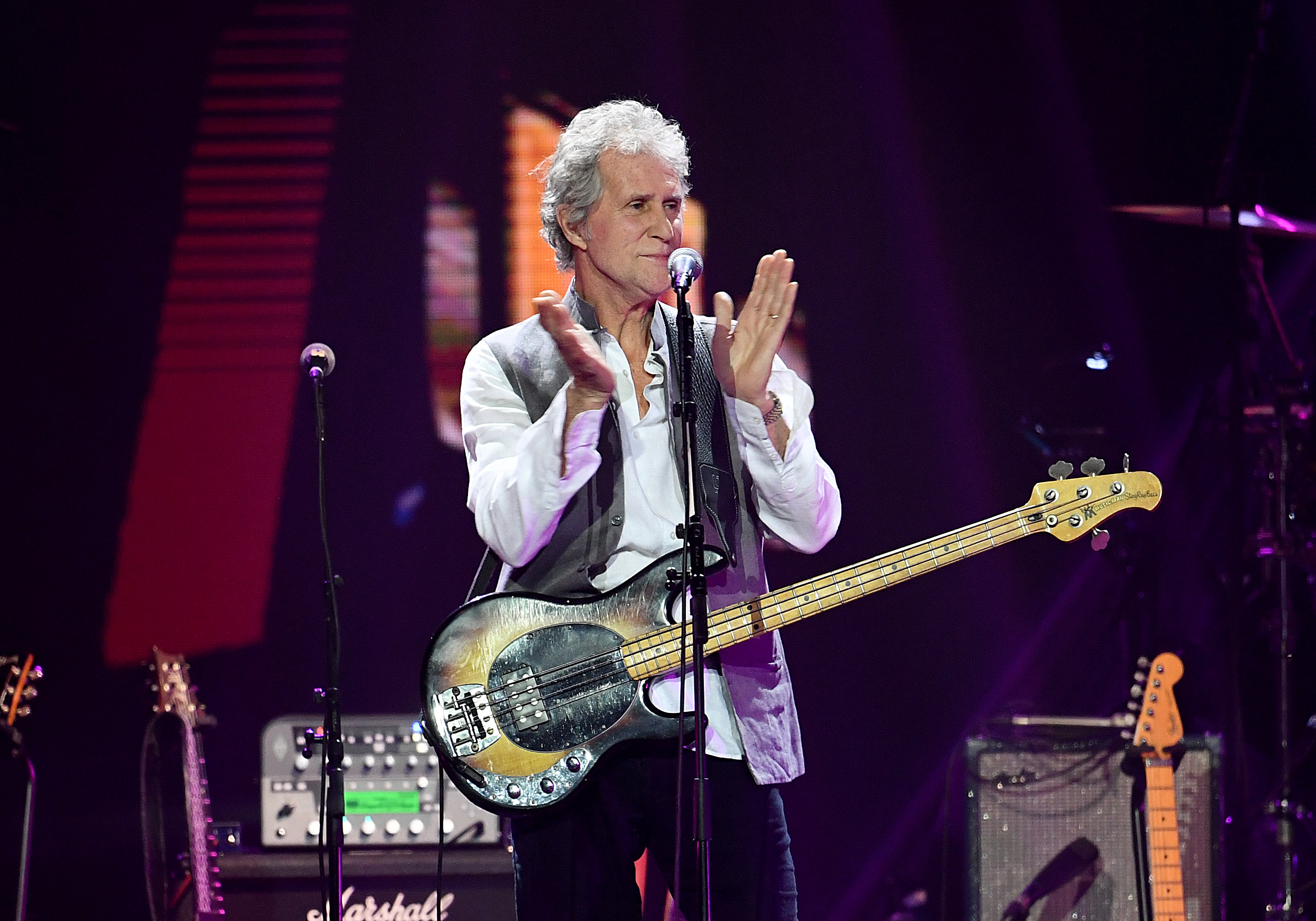 John Illsley 0n stage during Music For The Marsden 2020 at The O2 Arena on March 3, 2020.