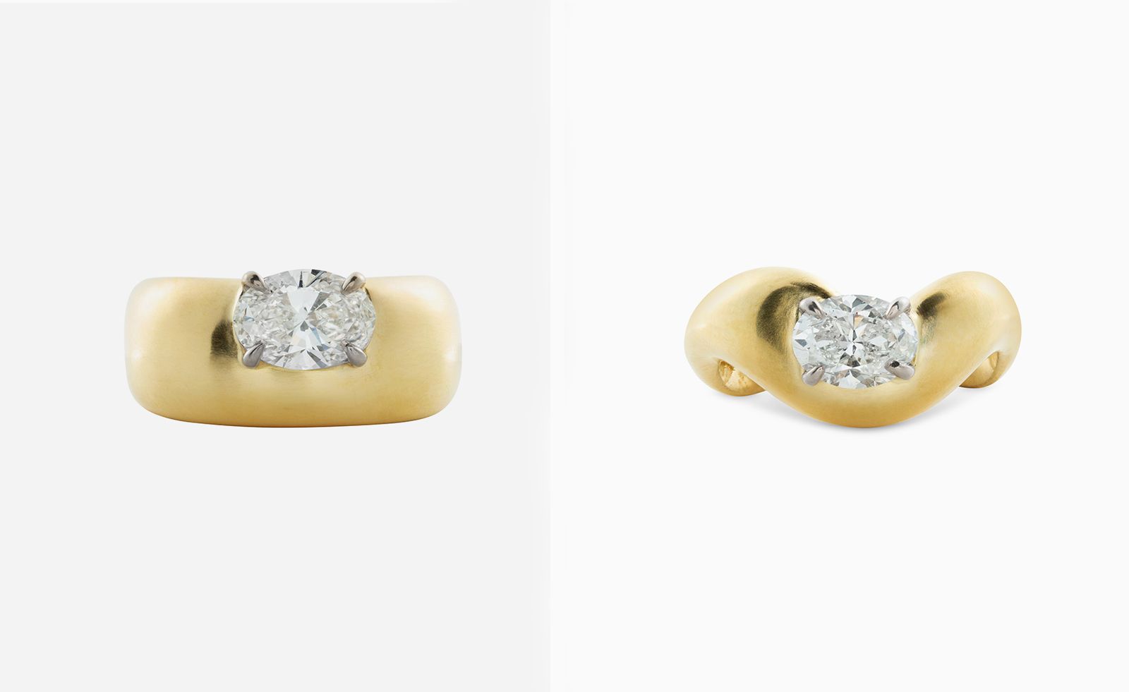 puffy gold and diamond rings