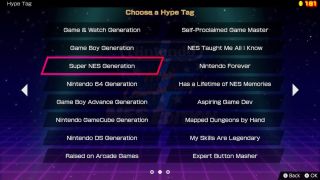 A list of the Hype Tags in Nintendo World Championships: NES Edition