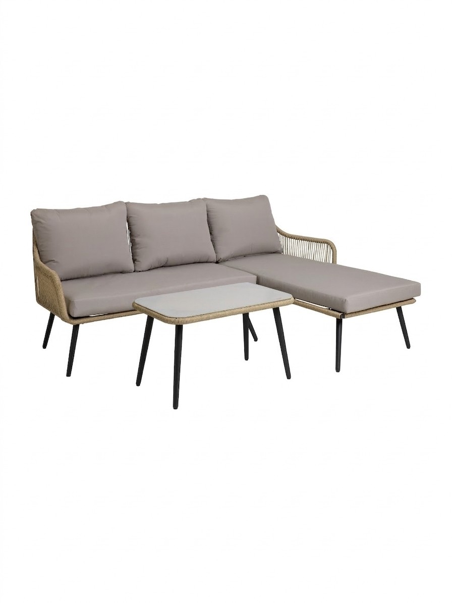 Habitat, Habitat Malta 3 Seater Rattan Effect Garden Sofa Set