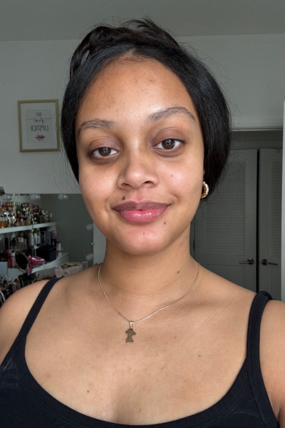 Shauna Beni-Haynes before and after testing Neutrogena's Hydro Boost Glow Primer + Serum
