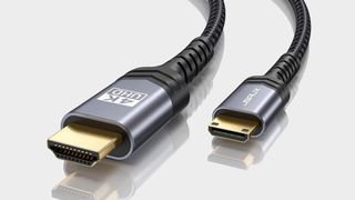 Jsaux Mini HDMI cable with grey backdrop