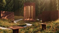 Render of courtyard installation