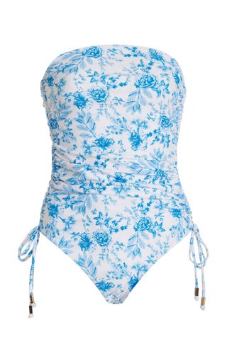 Exclusive Lennox Ruched Strapless One-Piece Swimsuit