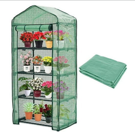 Fhbvt Pvc Mini Home Garden Greenhouse Bag Waterproof Transparent Thick Cover Zipper Roller Shutter Door Ventilation Extend Plant Growing Season for Indoor Outdoor Potted Seedling Plant Care Accessory