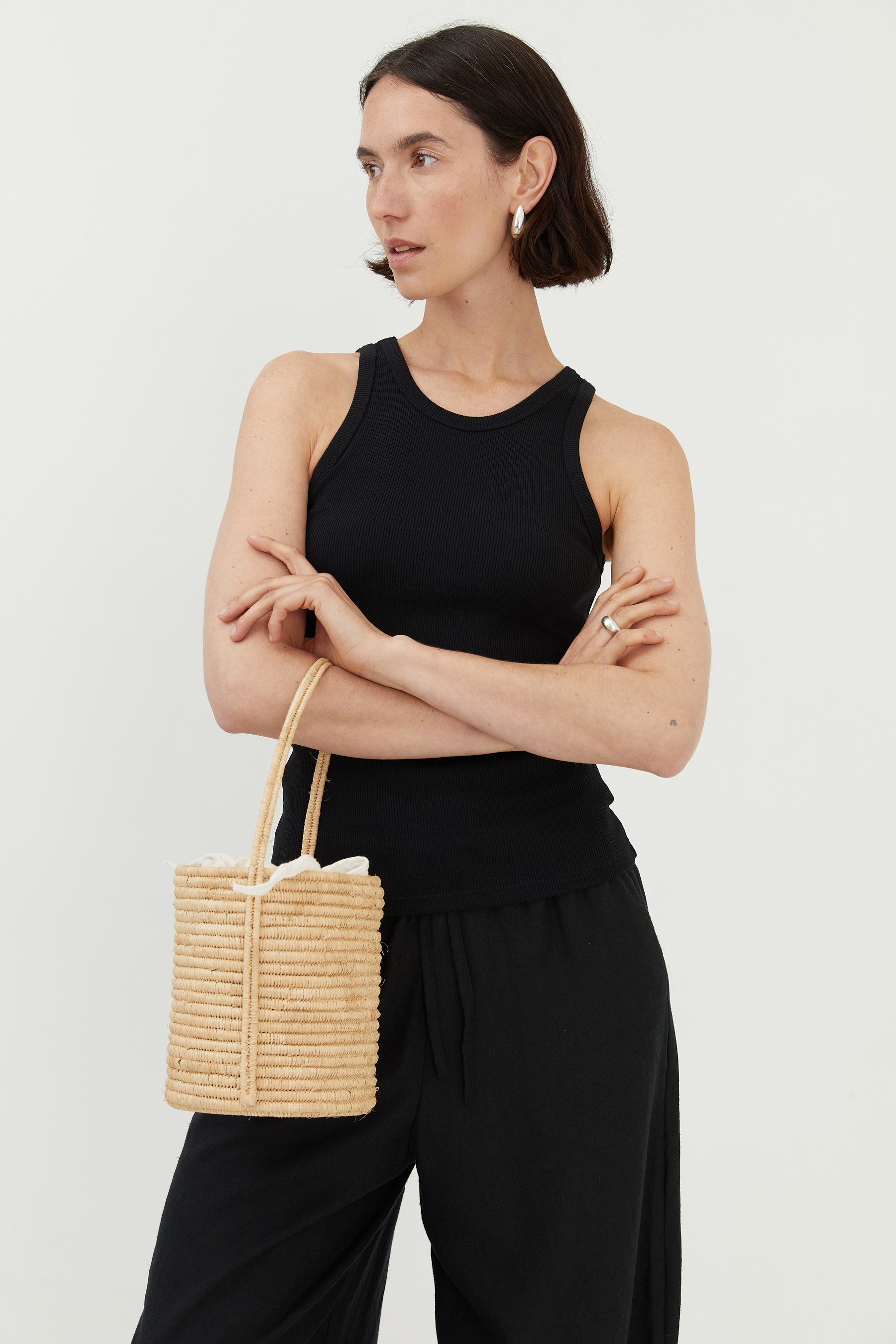 Raffia Bucket Bag