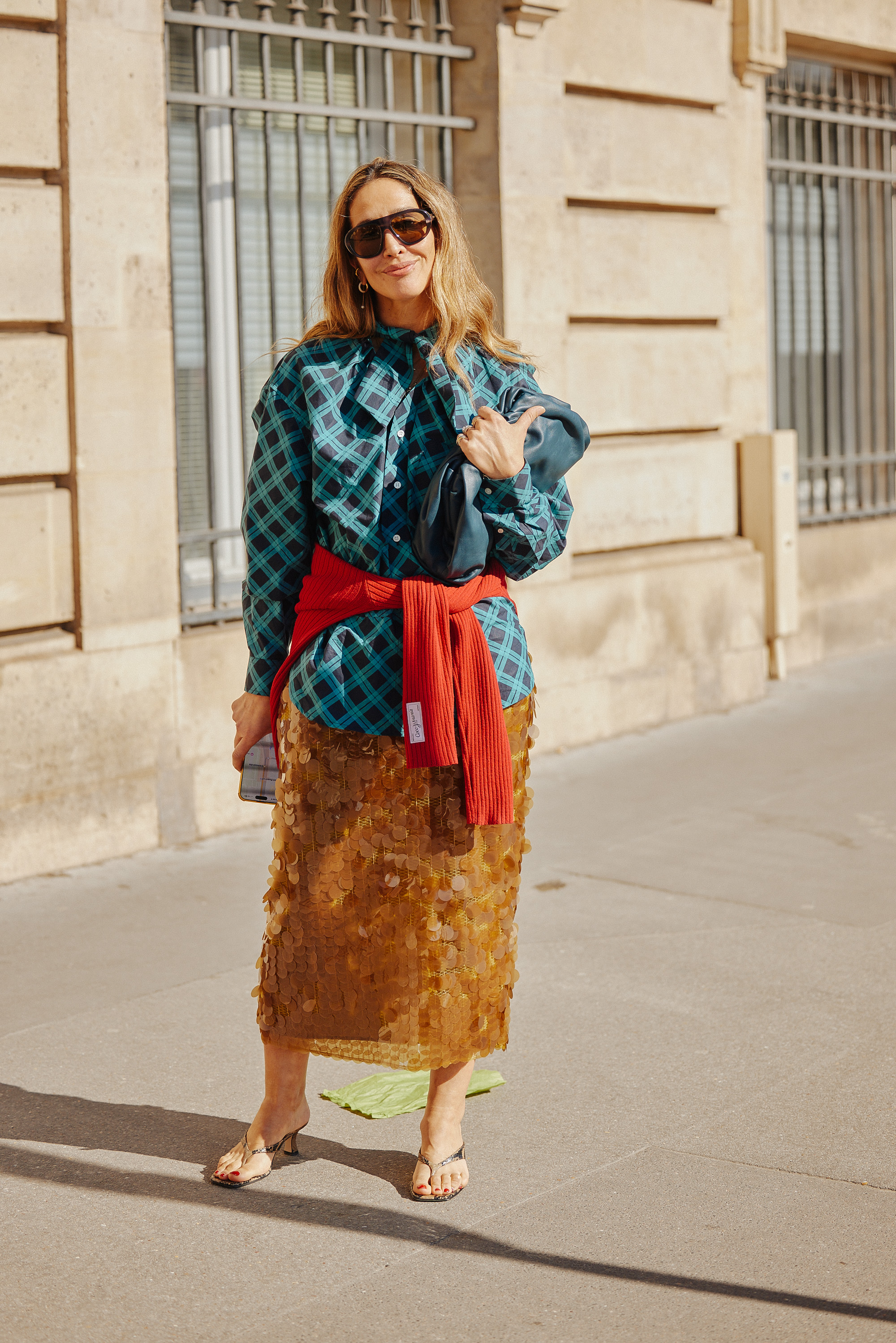 street style outfit during Paris fashion week featuring the major spring 2026 skirt trends
