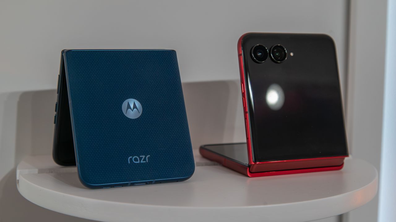 The Razr Ultra 2025 next to the Razr Plus 2025