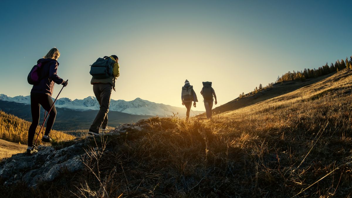 Sunset hiking