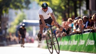 Cyclists compete in the Hamburg Cyclassics