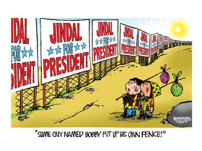 Political cartoon immigration Bobby Jindal