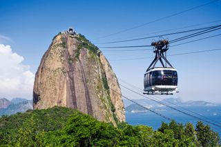 One challenge sees the contestants head for Brazil's Sugar Loaf mountain where Moonraker was filmed.
