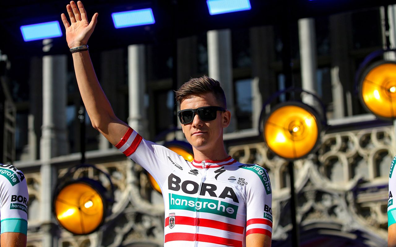Patrick Konrad shows off his Austrian national jersey