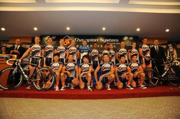 Presented at a ceremony in Beijing, the Champion System Pro Cycling Team features 18 athletes from 10 countries.