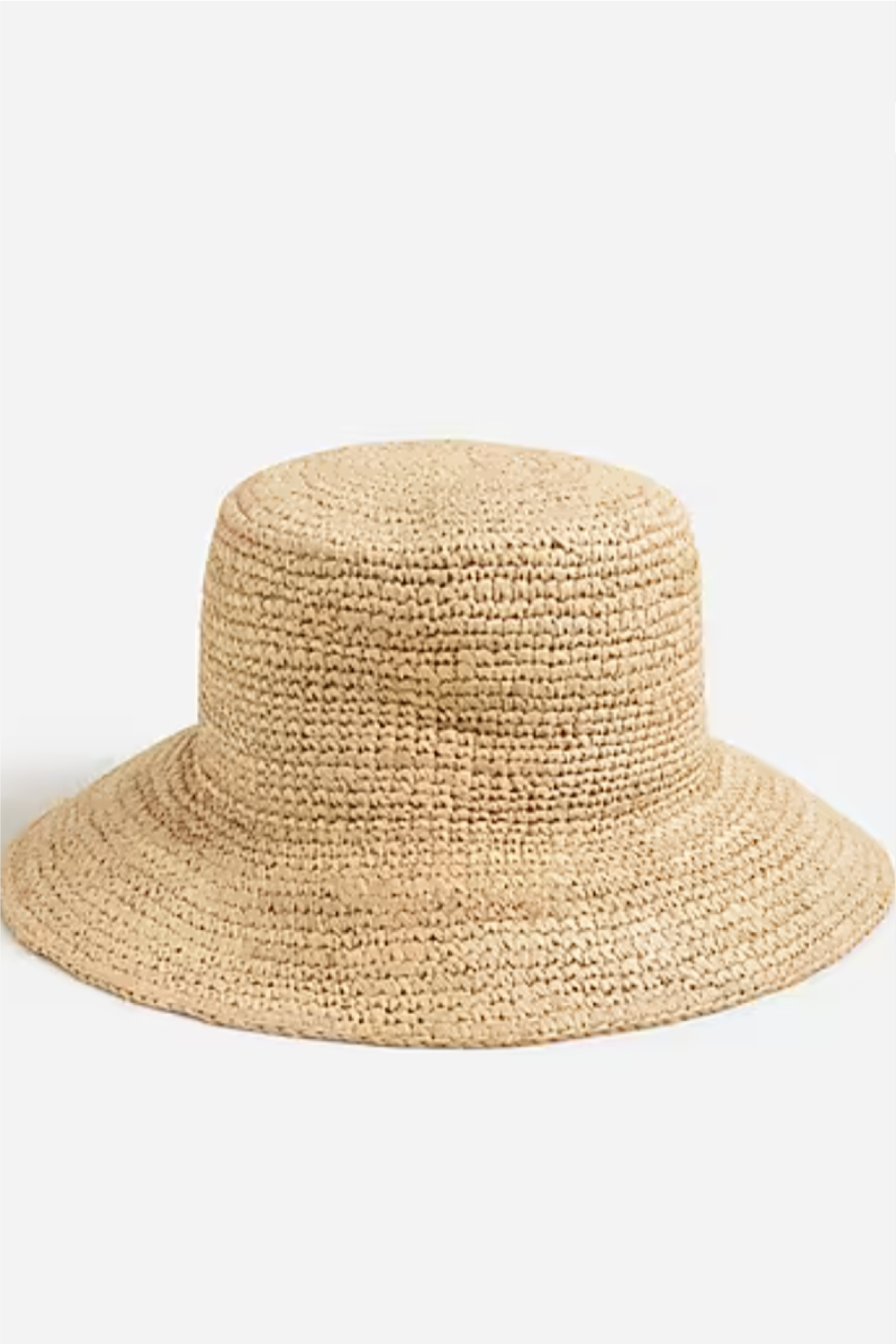 Wide-Brim Raffia Bucket Hat