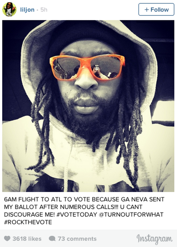 Lil Jon flew across the country to vote when he didn&amp;#039;t receive his absentee ballot