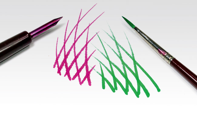 These acrylic inks burst into life as soon as they hit the paper, and hold their colour after they've dried