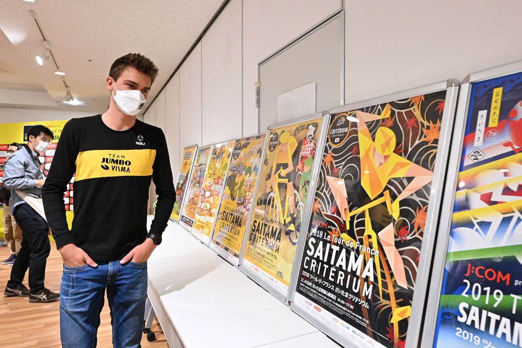 SAITAMA JAPAN NOVEMBER 05 Sepp Kuss of United States and Team Jumbo Visma attends to a bicycle culture and art exhibition during the 8th Tour de France Saitama Criterium 2022 Media Day SaitamaCriterium on November 05 2022 in Saitama Japan Photo by Kenta HaradaGetty Images