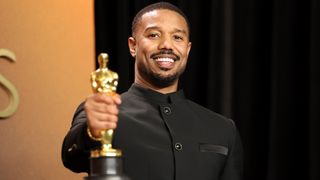 HOLLYWOOD, CALIFORNIA - MARCH 15: Michael B. Jordan, winner of the Best Actor in a Leading Role Award for &ldquo;Sinners&rdquo;, poses in the press room during the 98th Oscars at Dolby Theatre on March 15, 2026 in Hollywood, California. (Photo by Frazer Harrison/Getty Images)