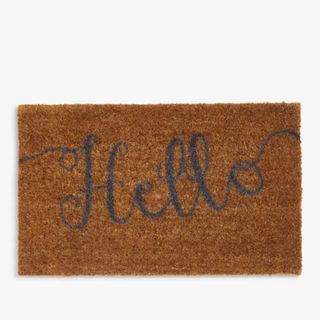 John Lewis Hello Door Mat, Natural