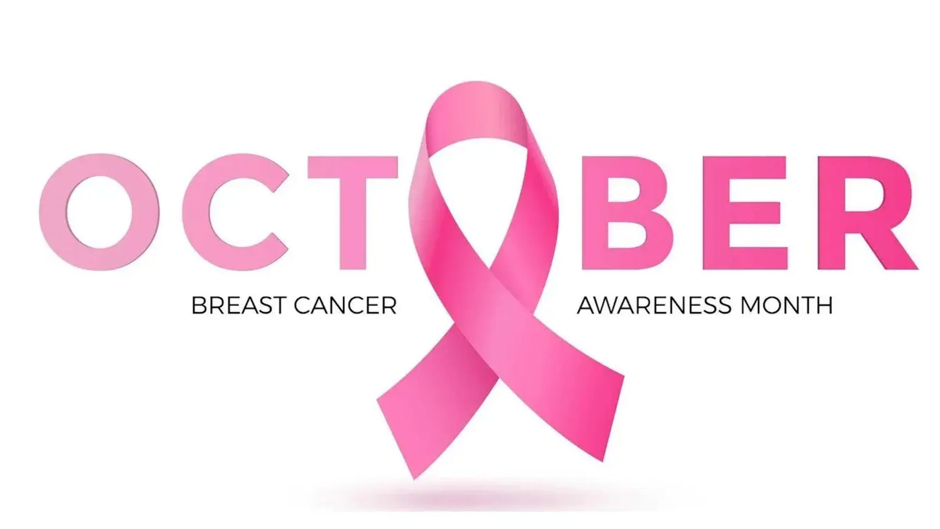 October - breast cancer awareness month with a blue ribbon