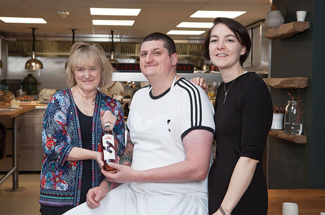 Ynyshir Fiona Beckett with chef Gareth Ward and Amelia Eriksson