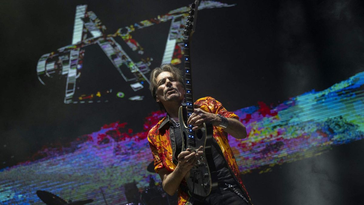 Steve Vai performs at the Las Noches del Botanico festival in Madrid, Spain on July 18, 2022