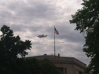 SCA Ferries Discovery Above the Cannon House Office Building