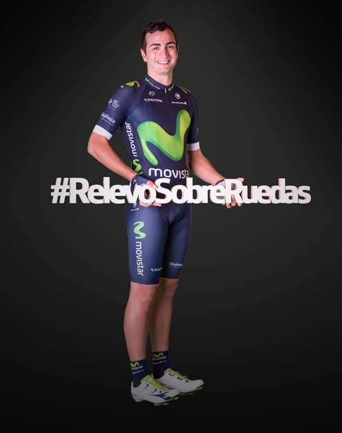 Juan Jose Lobato holding a hashtag that roughly translates as 'Relief on wheels'